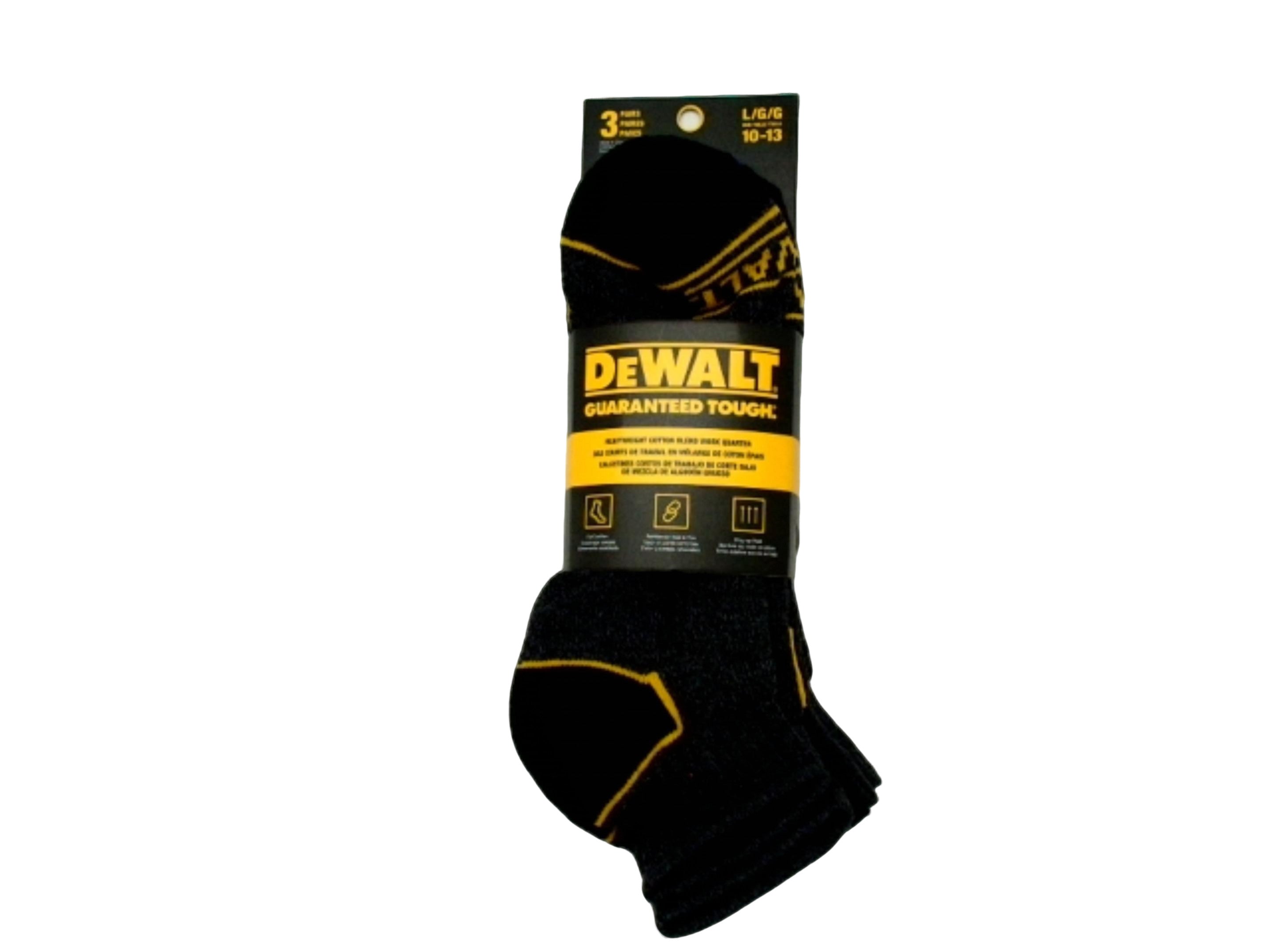 Socks Men's Dewalt 3pk. Heavyweight Cotton Blend Work Quarter