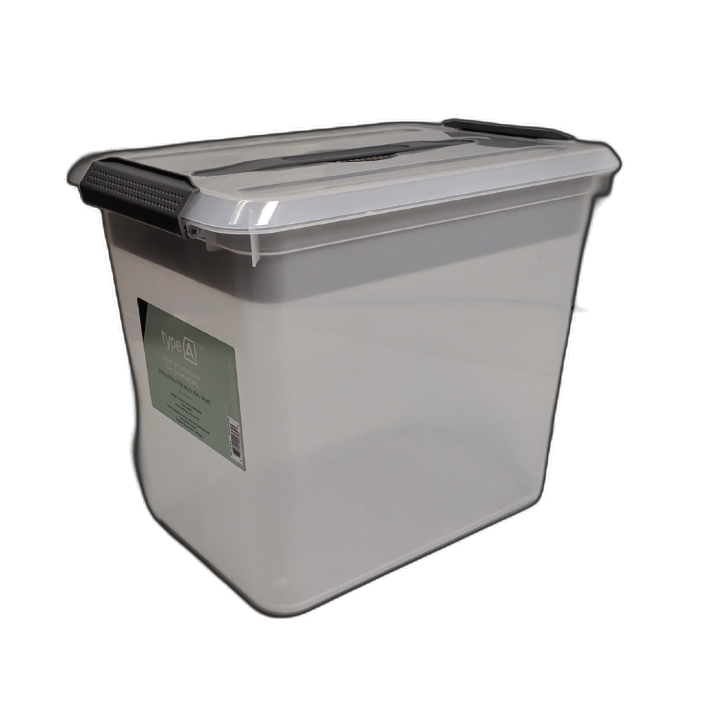 Storage Container w/Lid Plastic 24L 15-15/16" x 11-3/16" x