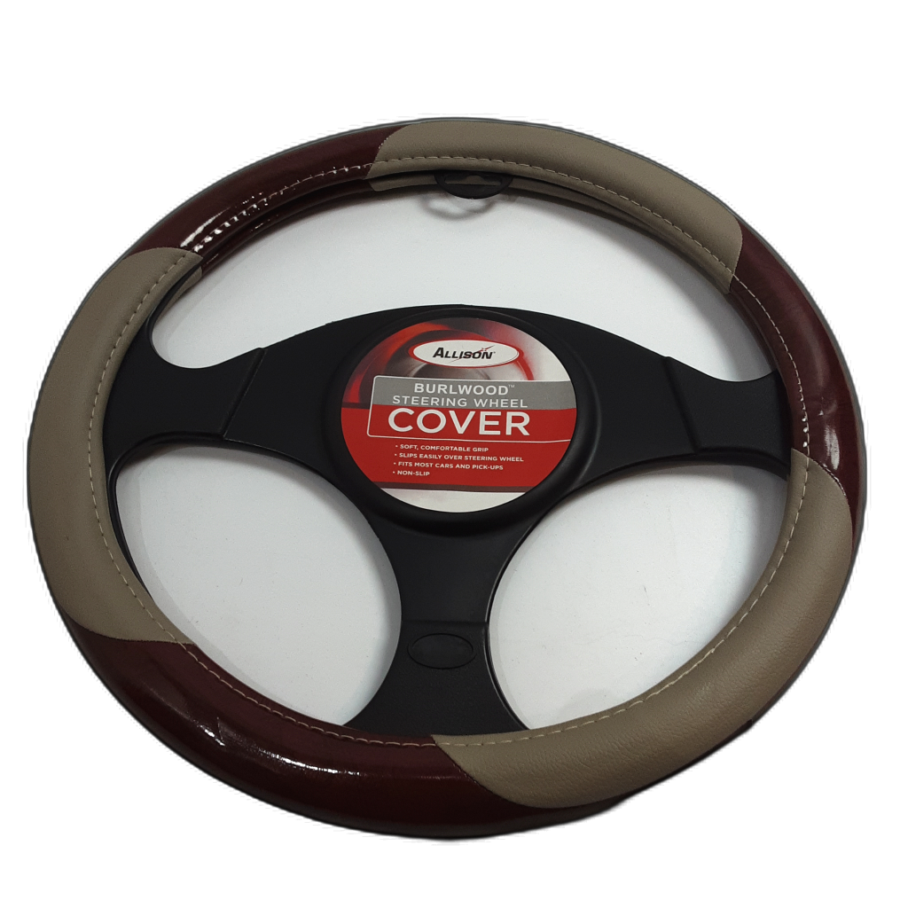 Allison Burlwood Faux Wood Steering Wheel Cover