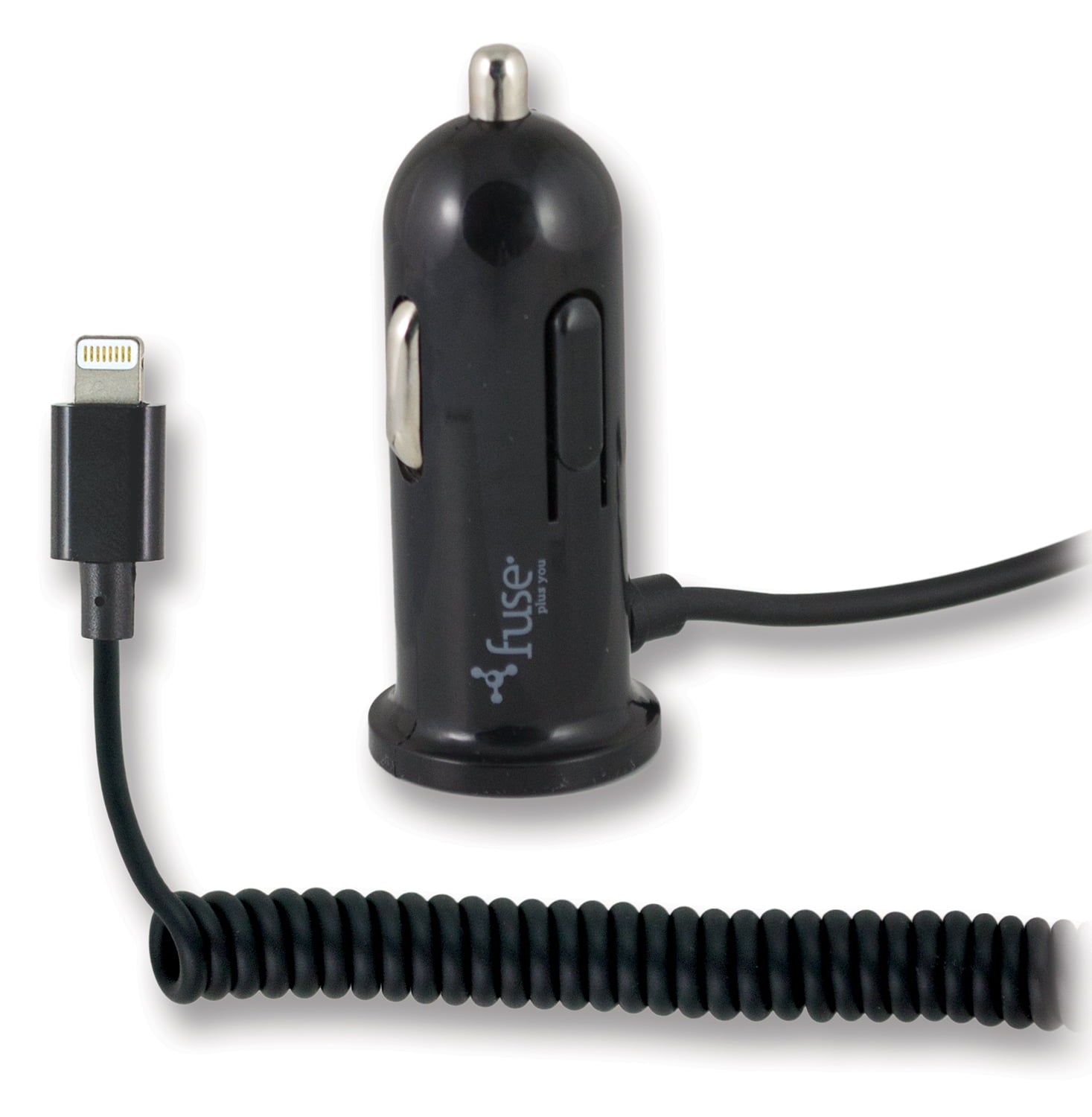 Lightning Car Charger with 8' Coil Cable 2A