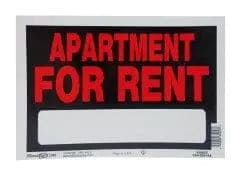 APARTMENT.FOR RENT SIGN 8X12" MADE IN USA LINPRO