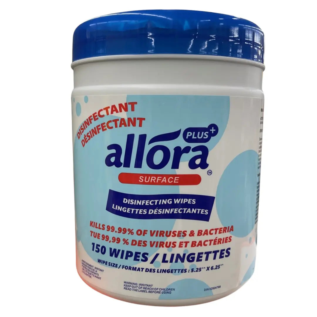 Allora Antibacterial Disinfecting Wipes, 150-Count Container Brantford Surplus