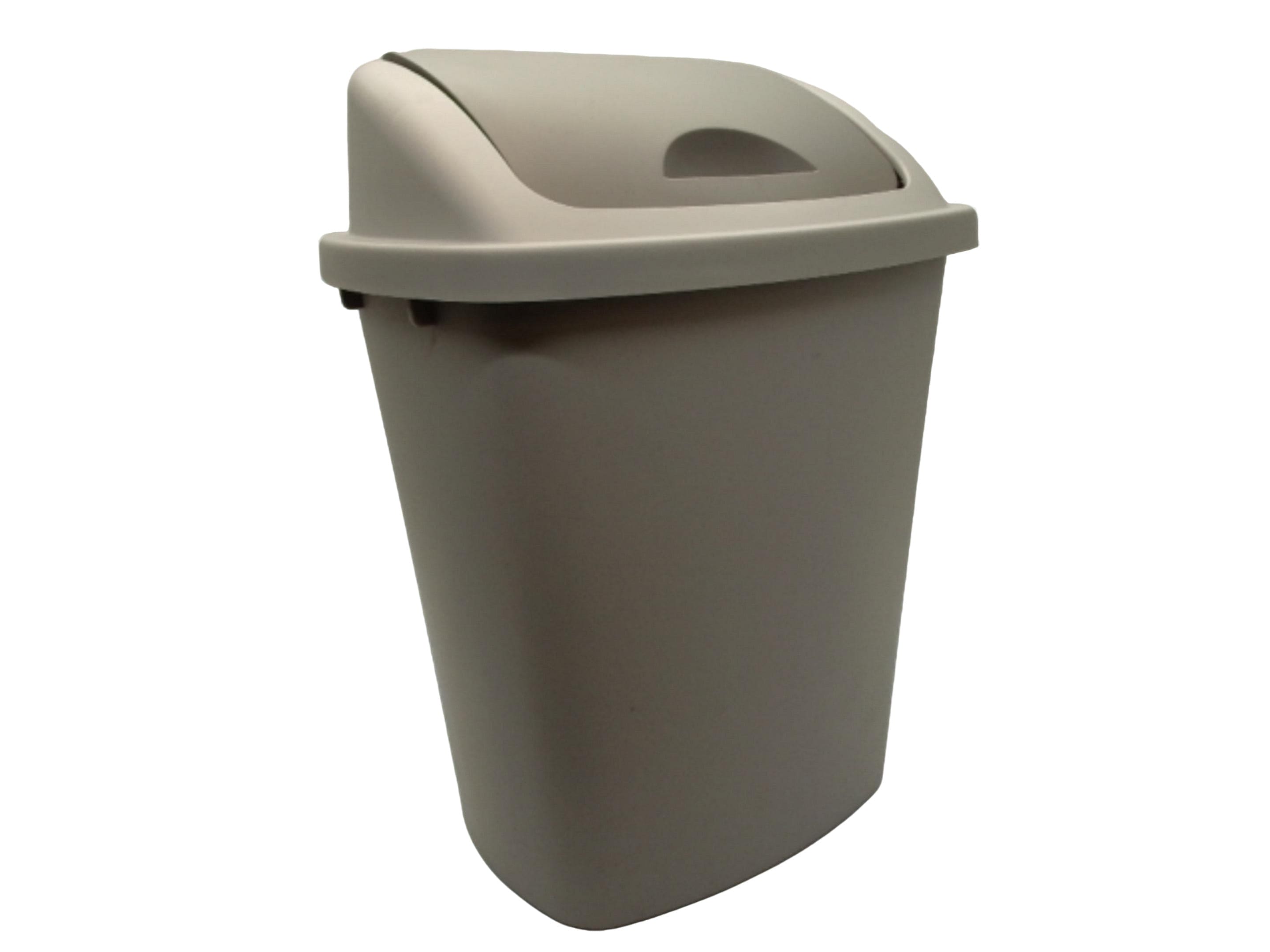 Plastic push waste bin 25L 10.62x7.7x20 inches - Brantford Surplus