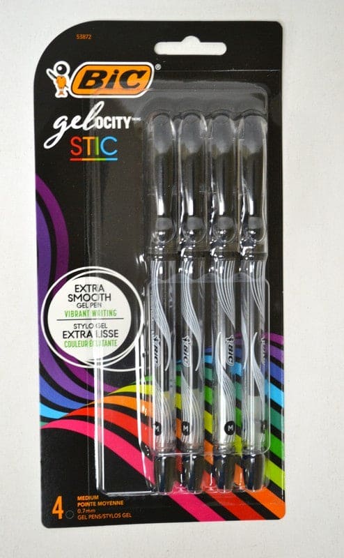 BIC GELOCITY STIC 4PK BLACK GEL PENS 0.7mm - Brantford Surplus