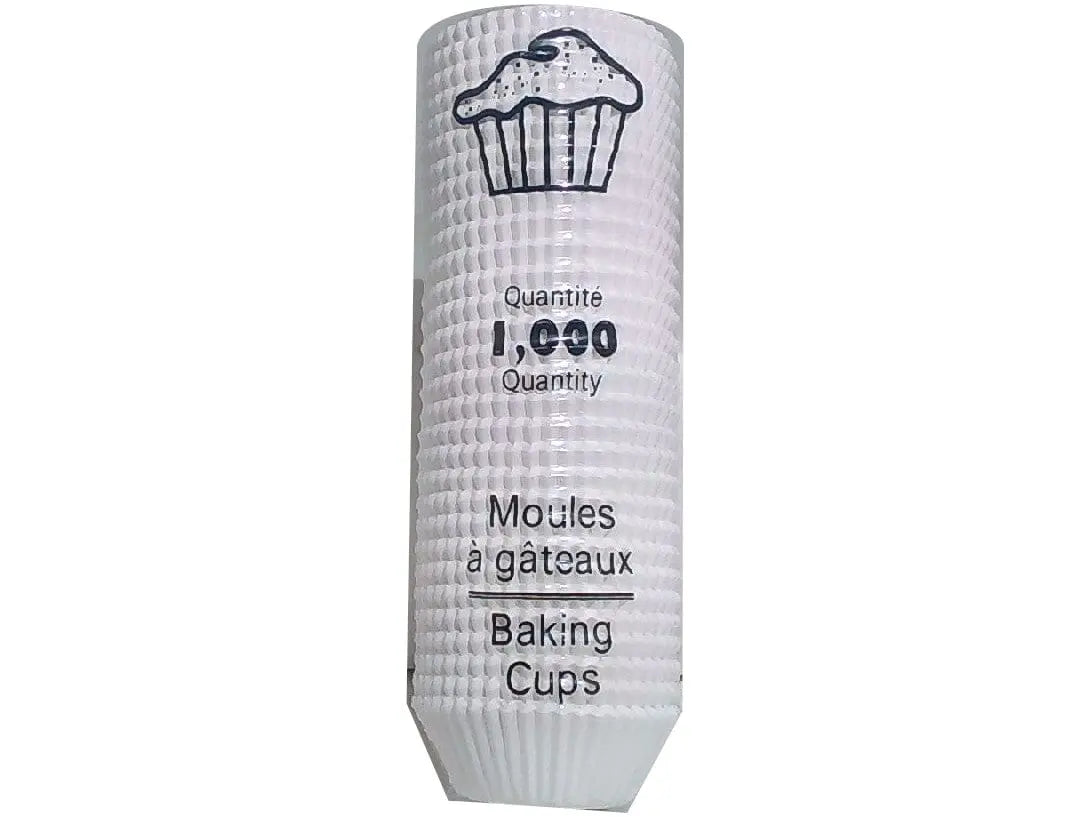 Baking Cups 3.75"x1.75"x1" 1000pk. White Titan KWDC