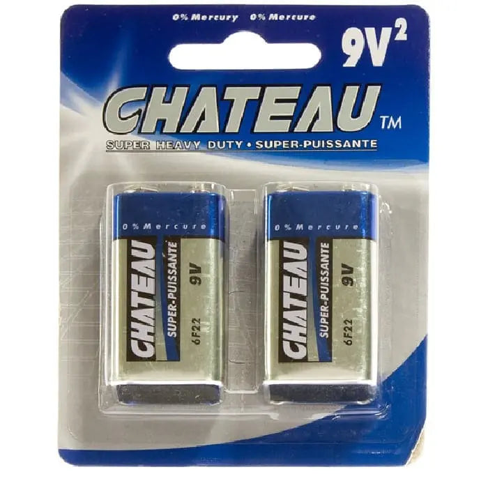 Batteries 9 volt 2 pack super heavy duty Chateau Manis Electronics