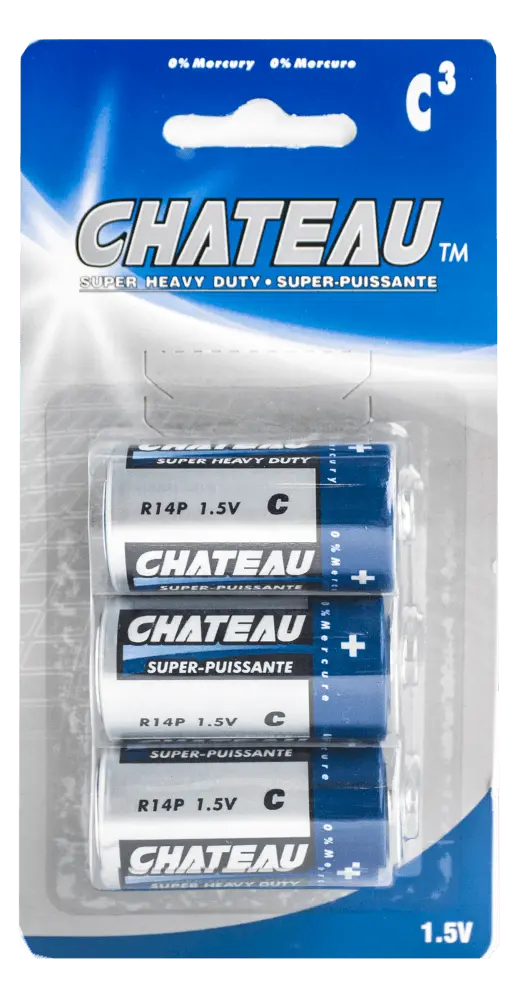 Batteries C 3pk. Super Heavy Duty Chateau Chateau Manis Electronics