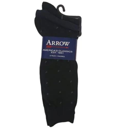 Arrow Men Socks / Black, Navy 3 pack size 7-12 Home Textiles Inc.