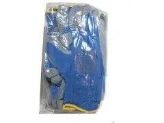 Gloves Cotton Polyester Grey/Blue Rubber Palm Small KWDC