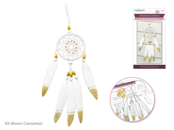 Craft Medley Kit: DIY Dream Catcher w/Beads B) White