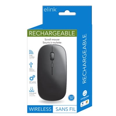 Mouse Wireless Black Rechargeable - Brantford Surplus