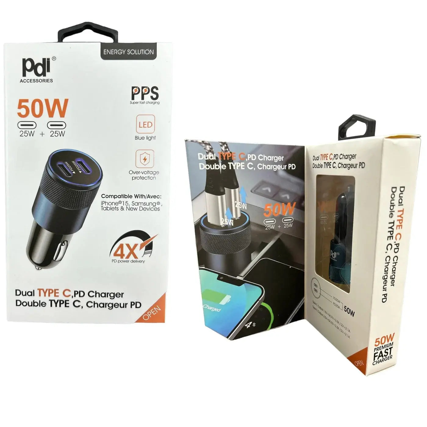 Car Charger 50W 2x USB-C Prime Deals International LTD.