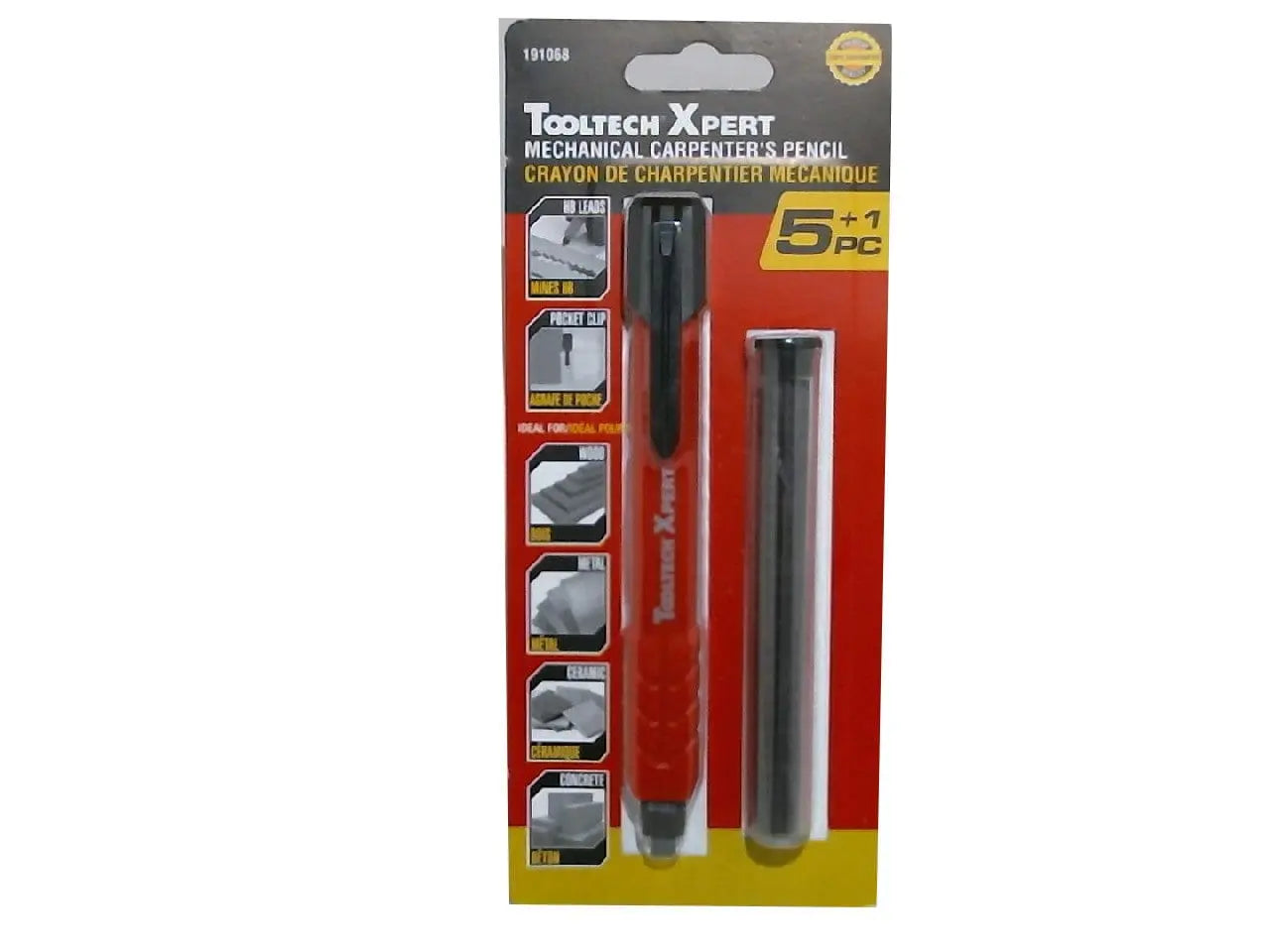 Carpenter's pencil mechanical with refills Toolway Industries