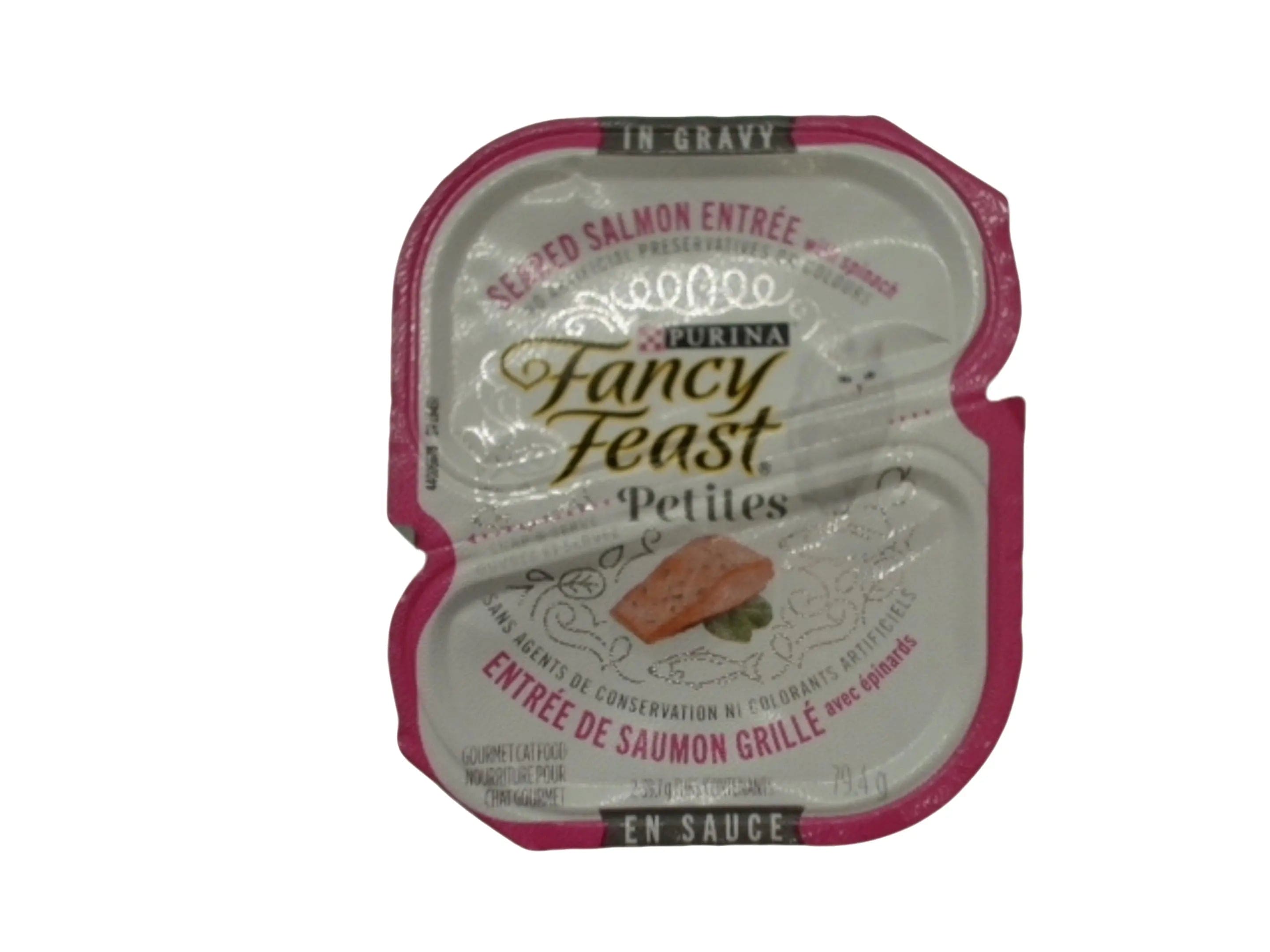 Cat Food Seared Salmon Entrée In Gravy 79.4g. Fancy Feast KWDC