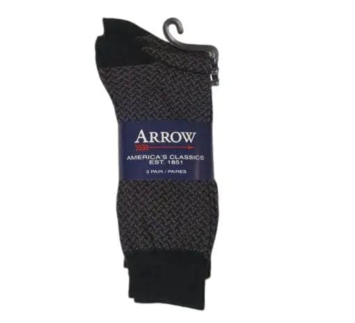 Arrow Men Socks / Charcoal 3 pack size 7-12 Home Textiles Inc.