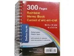 Coil Notebook Rainbow 300 Pgs. 10.5x14cm.& inside pocket LinkProduct Solutions LTD