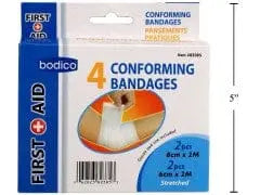 Conforming bandages 4 pack 2-8cmx2M 2-6cmx2M first-aid bodico CTG BRANDS INC