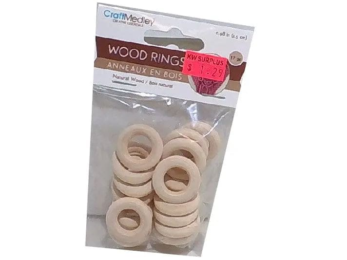 Craftwood 25mm. Craft Rings x 17 Natural MULTICRAFT IMPORTS INC.