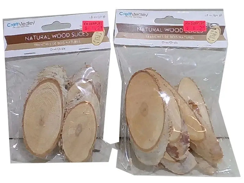 Craftwood 6cm.-7cm. 50gram Natural Oval Birch Slices MULTICRAFT IMPORTS INC.