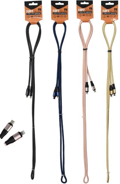 PDI USB-C to Lightning Braided Cable 10ft