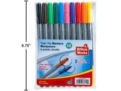 DESK TECH, 12-PC TWIN-TIP MARKERS, PVC BAG CTGBRA