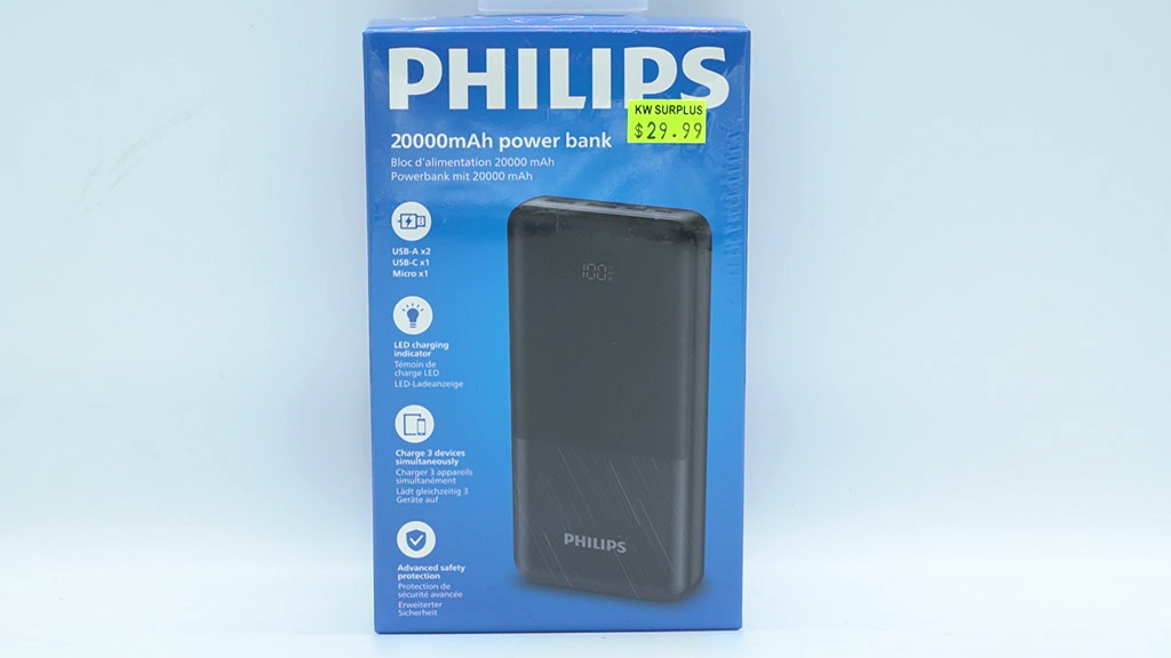 Philips 20000mAh Powerbank - High Capacity Portable Charger