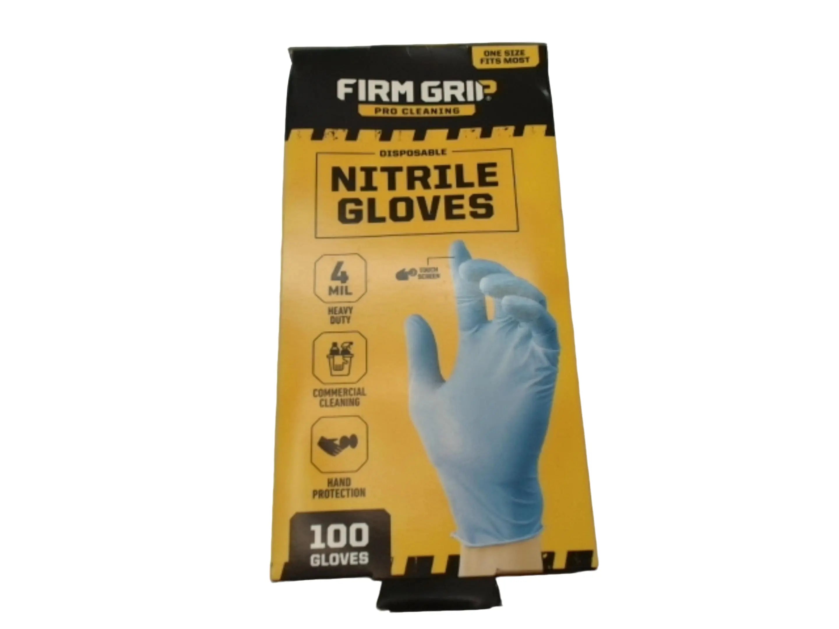 Disposable Nitrile Gloves 100pk. 4 Mil One Size Fits Most Firm Grip KWDC