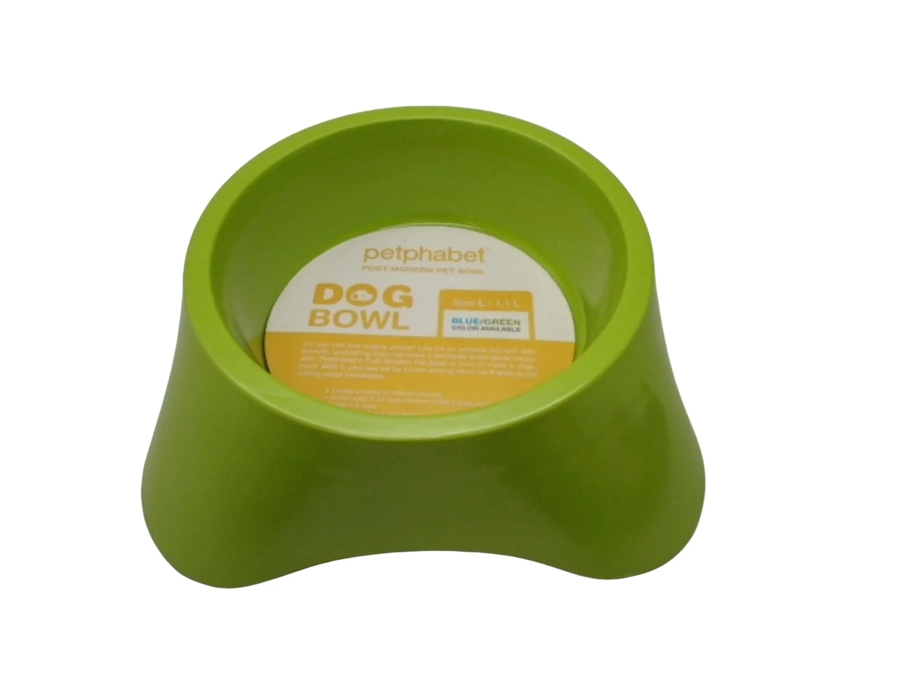 Dog Bowl 1.1L Green Petphabet KWDC