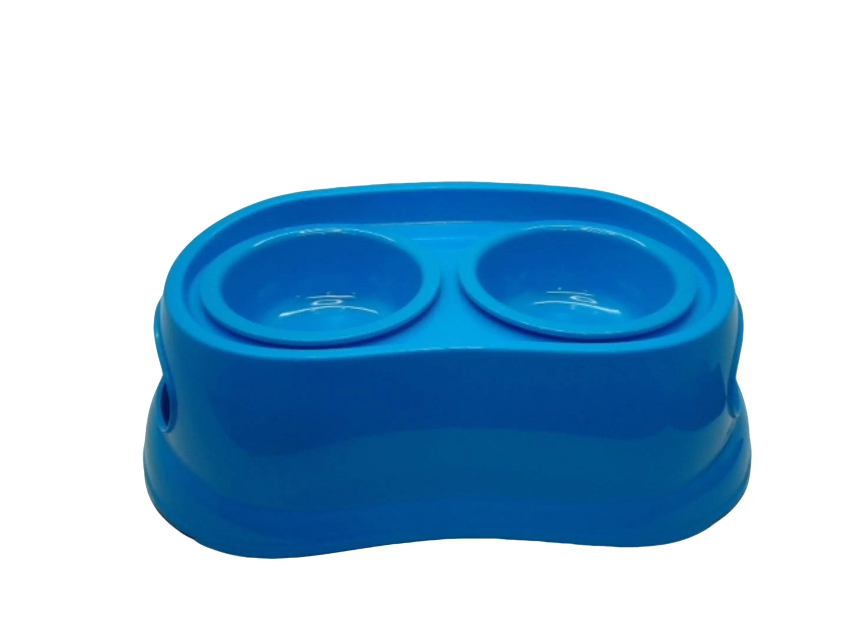 Dog Bowl Double Blue Plastic Petphabet KWDC