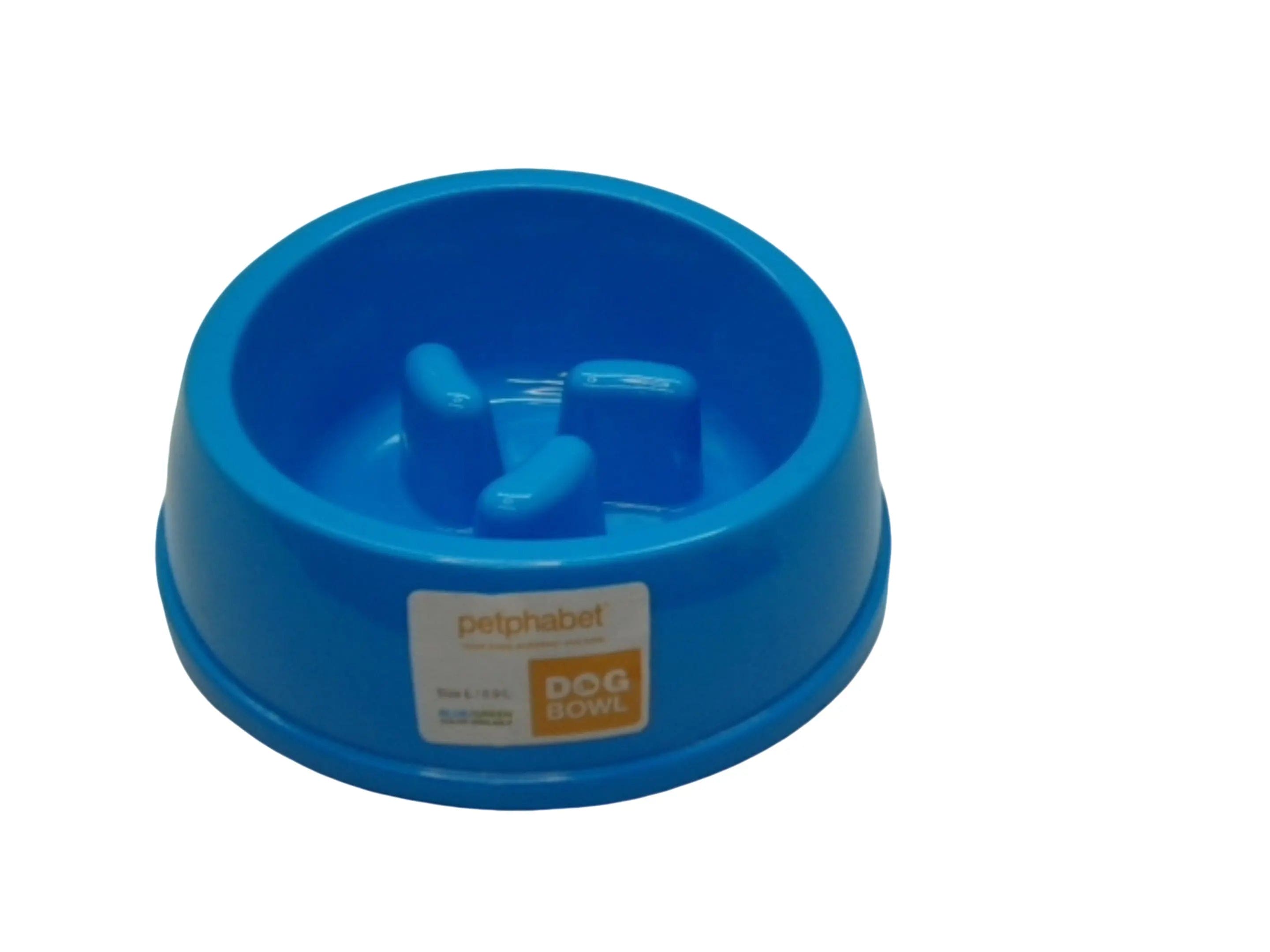 Dog Bowl Slow Feed 0.9L Blue Petphabet KWDC