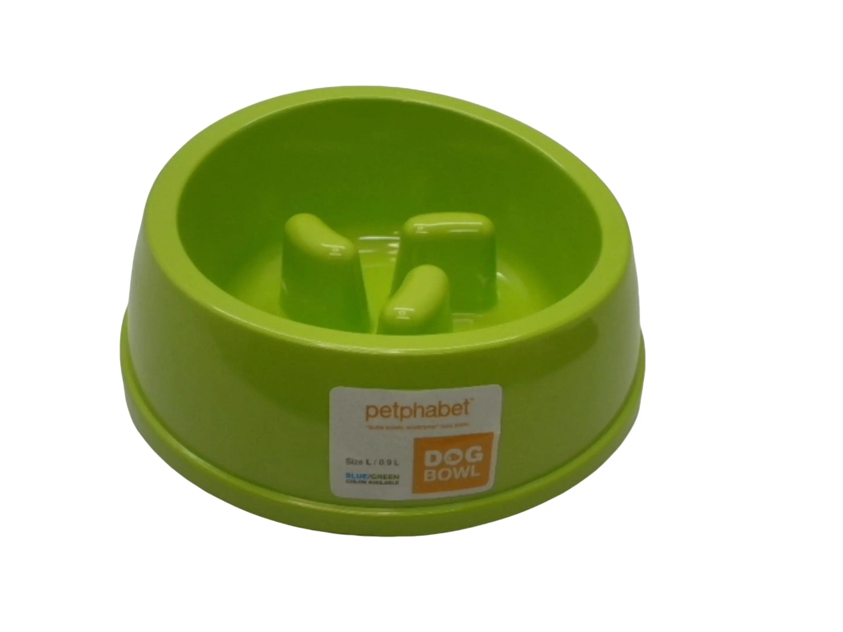 Dog Bowl Slow Feed 0.9L Green Petphabet KWDC