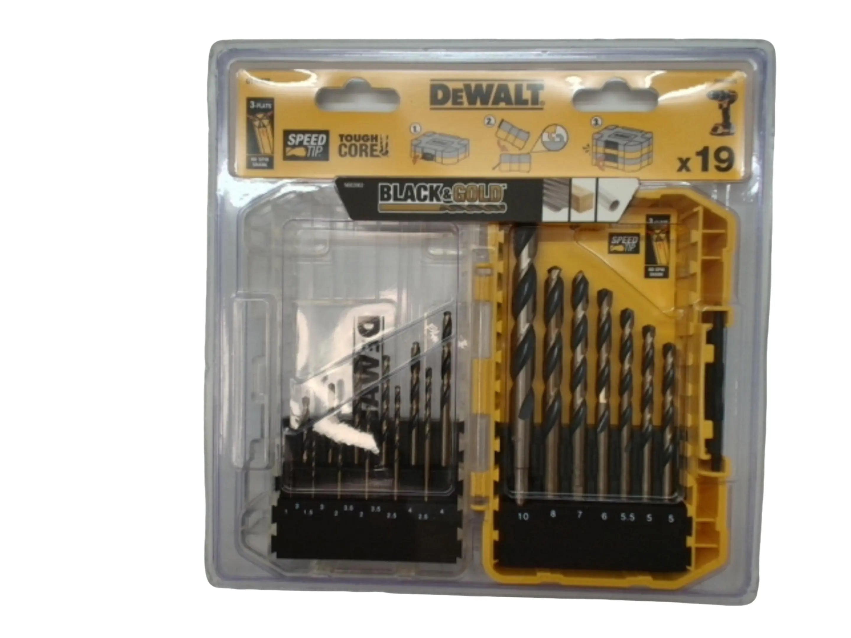 Drill Bit Set 19pcs. Black & Gold Dewalt (ENDCAP) KWDC