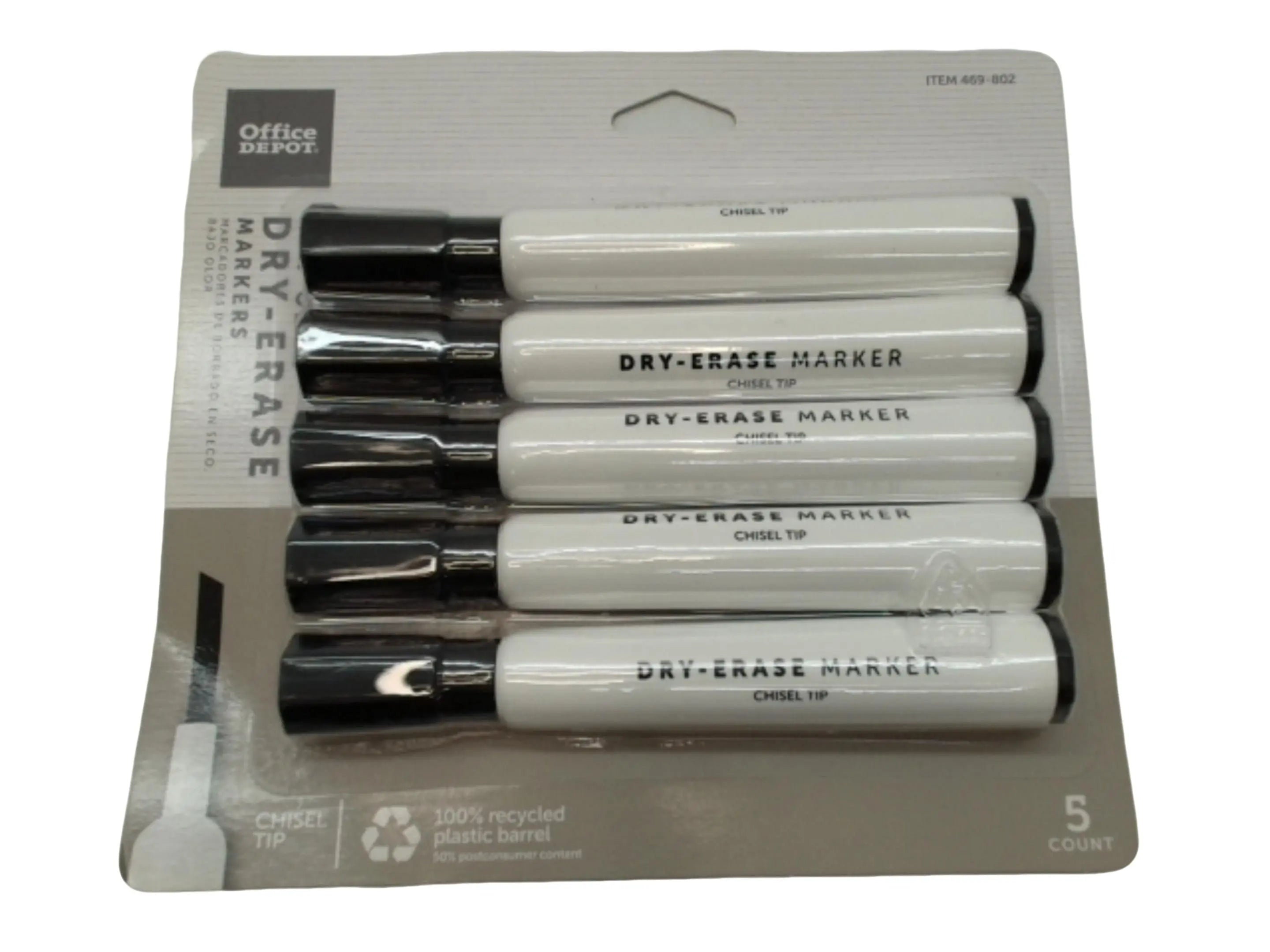 Dry Erase Markers 5pk. Black Office Depot KWDC