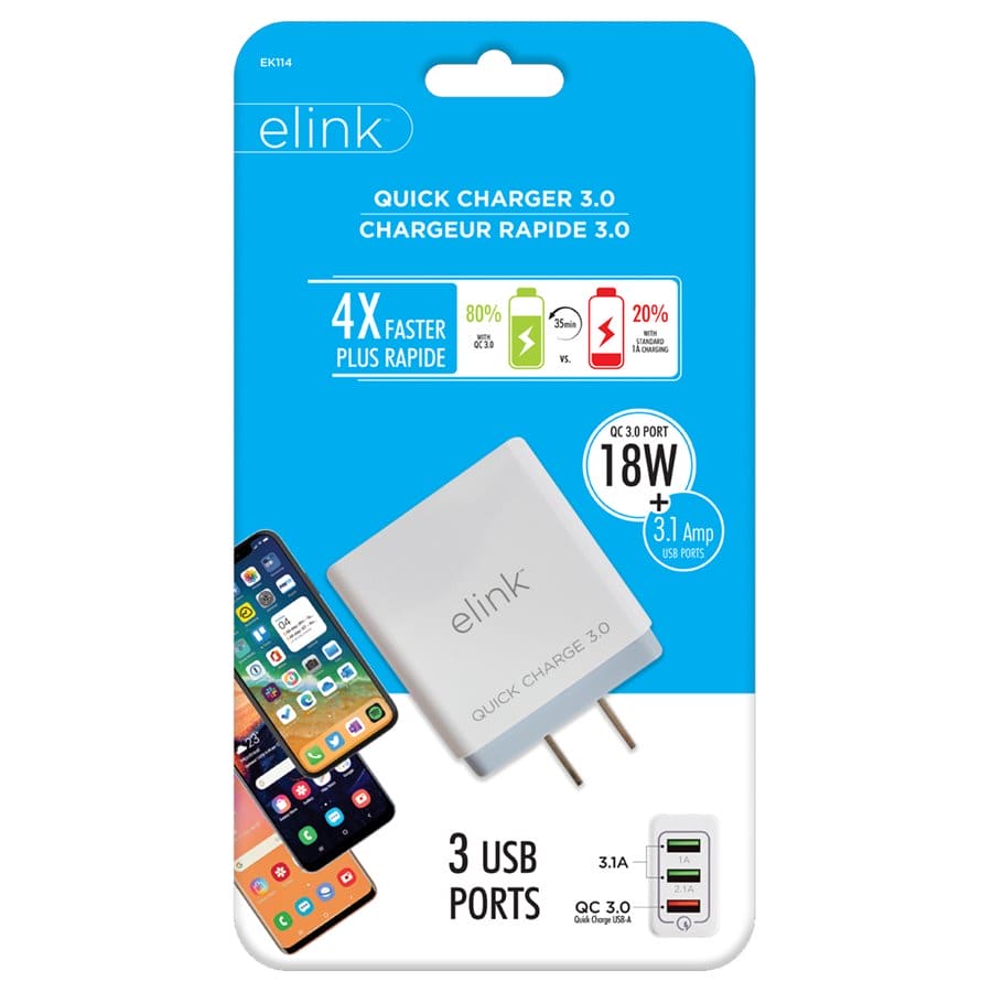 USB Charger 3 Port Quick Charge 3.0 - Brantford Surplus