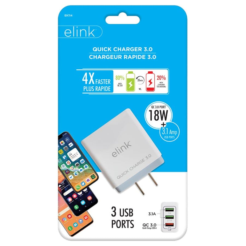 USB Charger 3 Port Quick Charge 3.0