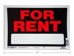 FOR RENT SIGN 8X12" MADE IN USA LINPRO