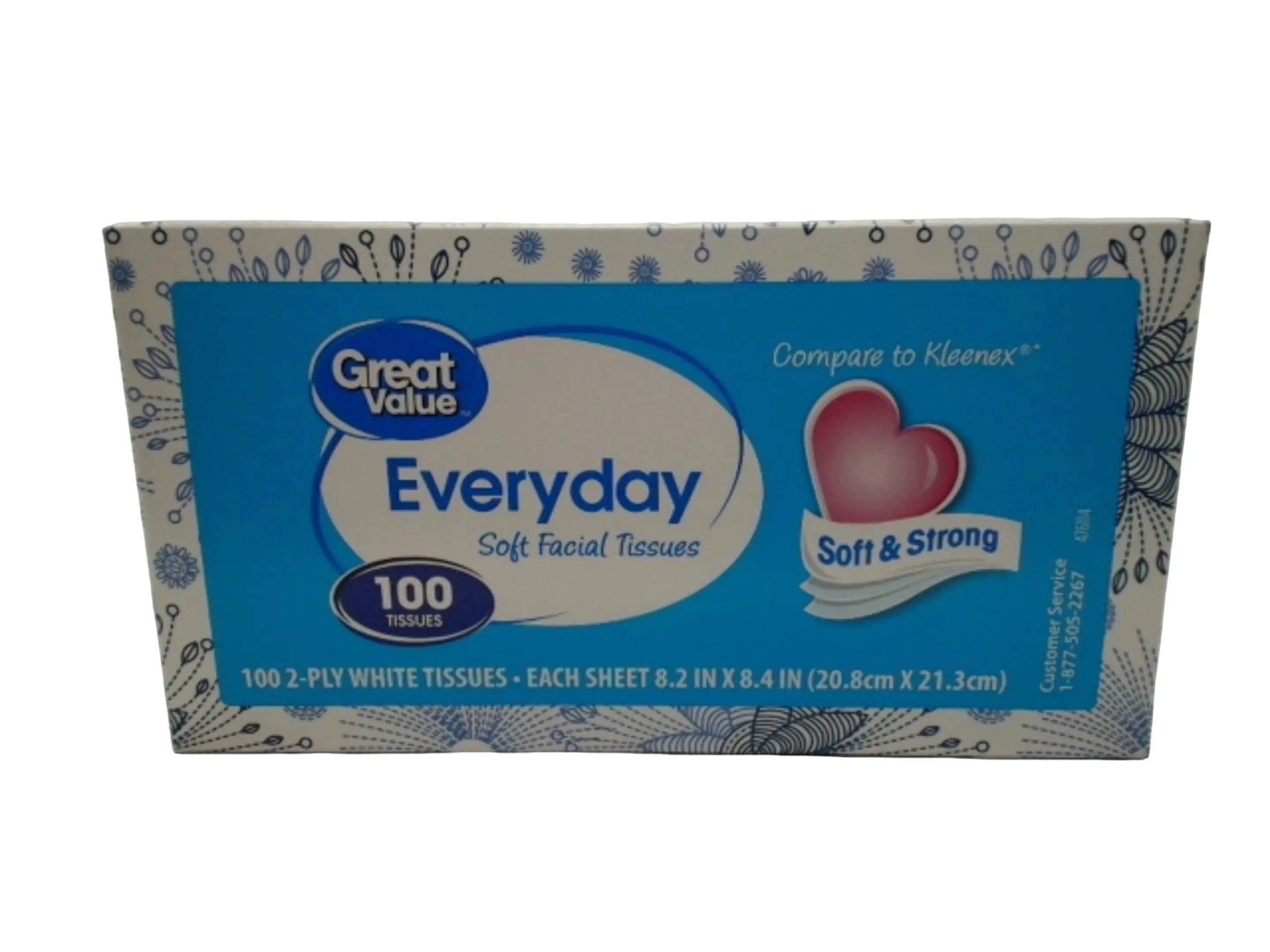 Facial Tissues 2 Ply 100 Tissues Great Value Everyday KWDC