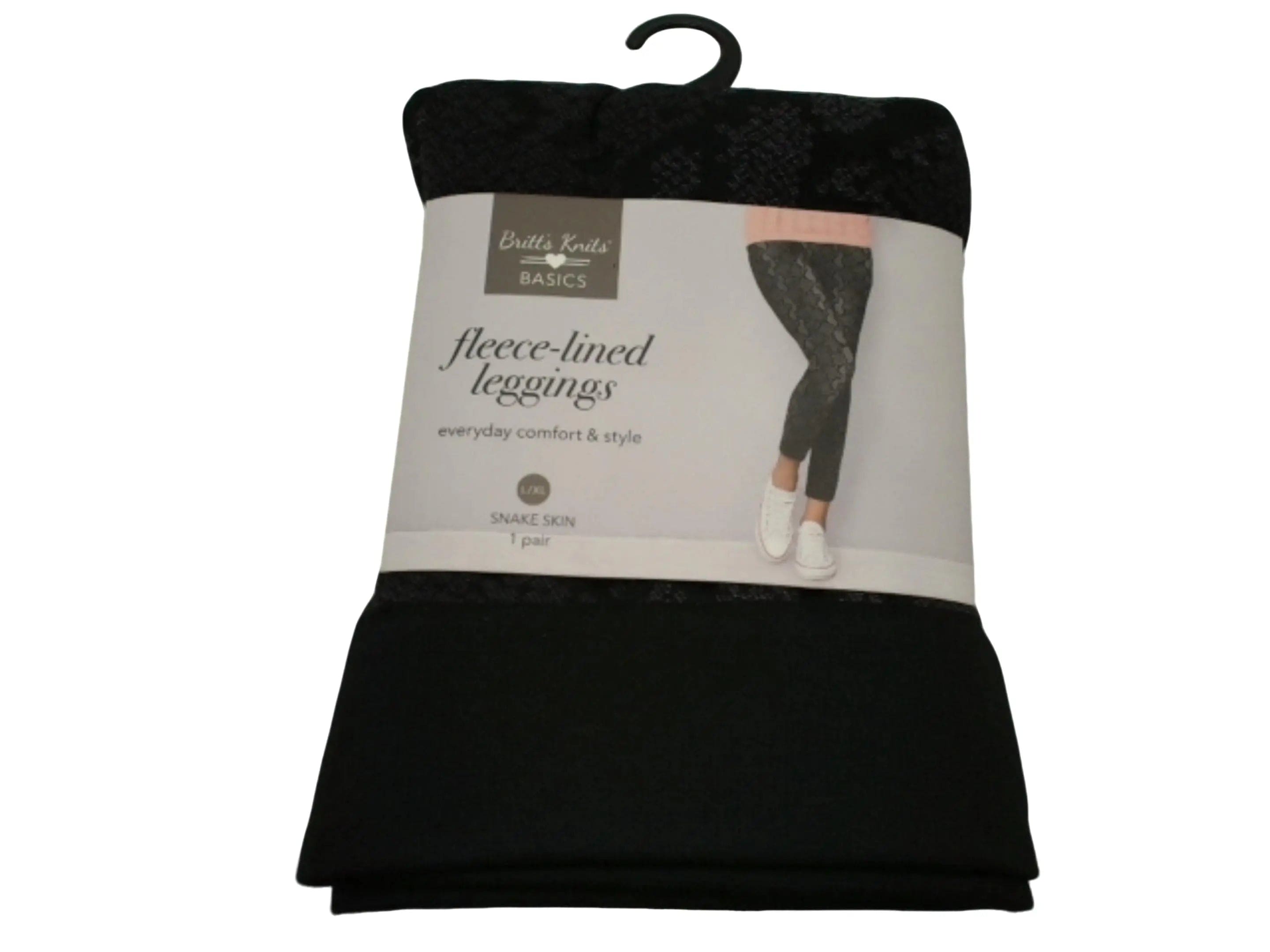 Fleece Lined Leggings Ladies Black Britt's Knits KWDC