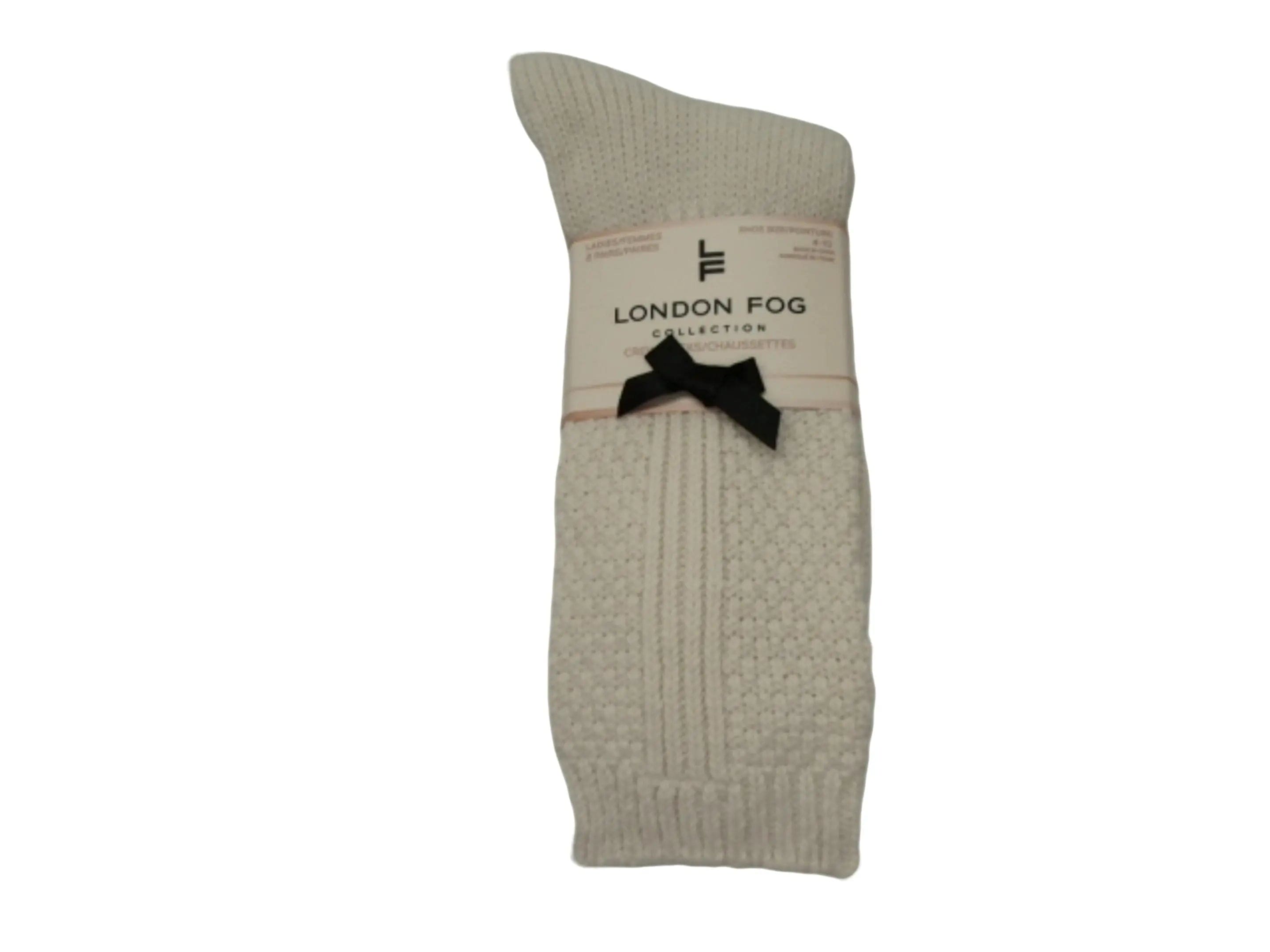 Socks Ladies Crew 2pk. Ivory/Grey London Fog KWDC