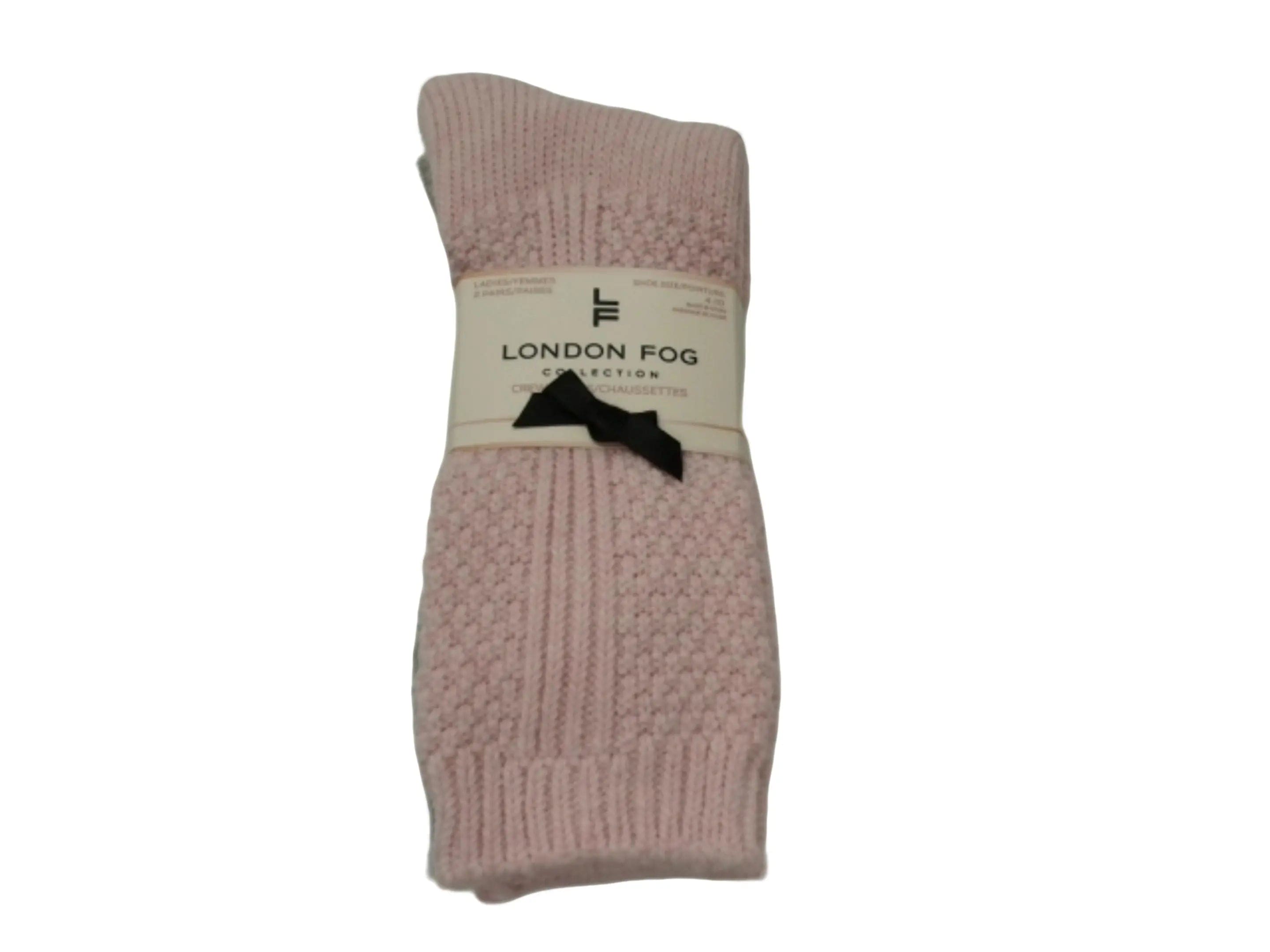 Socks Ladies Crew 2pk. Pink/Grey London Fog KWDC