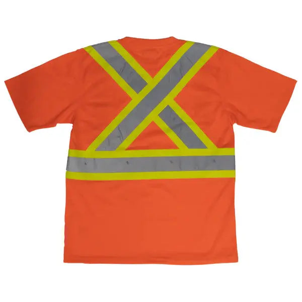 Safety T-Shirt 2XL Orange w/Grey & Yellow Stripe KWDC