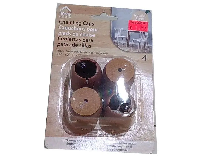 H.E. 4-pc. Round Chair Leg Caps 20-30mm. CTGBRA