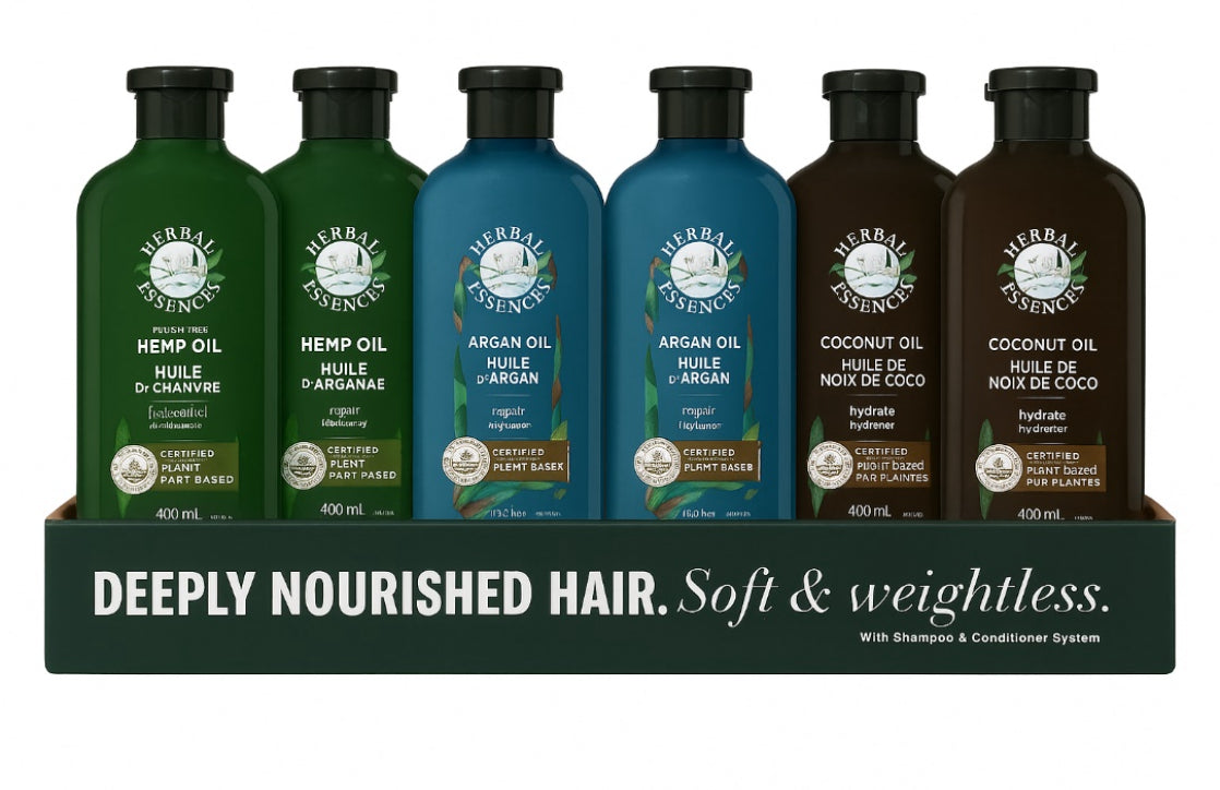 Herbal Essences Pure Plants Shampoo Floorstand Display 30-Pack