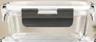 Home Aesthetics rectangular glass food container, 370ml