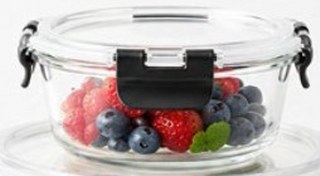 Home Aesthetics round glass food container, 400ml