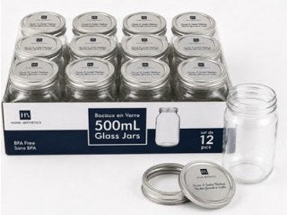 Home Aesthetics 500ml glass mason jar