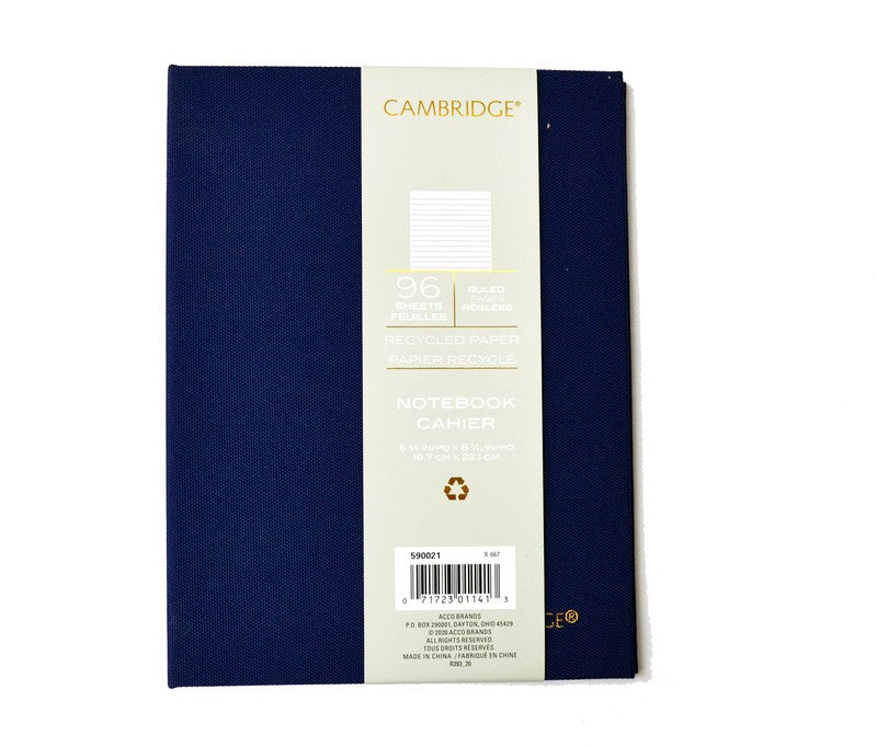 CAMBRIDGE NOTEBOOK 96 SHEETS 6-3/5"X8-7/10" HARDCOVER - Brantford Surplus