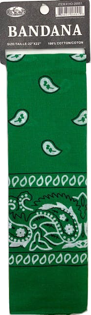 Bandana Printd Green 21X21 inches - Brantford Surplus