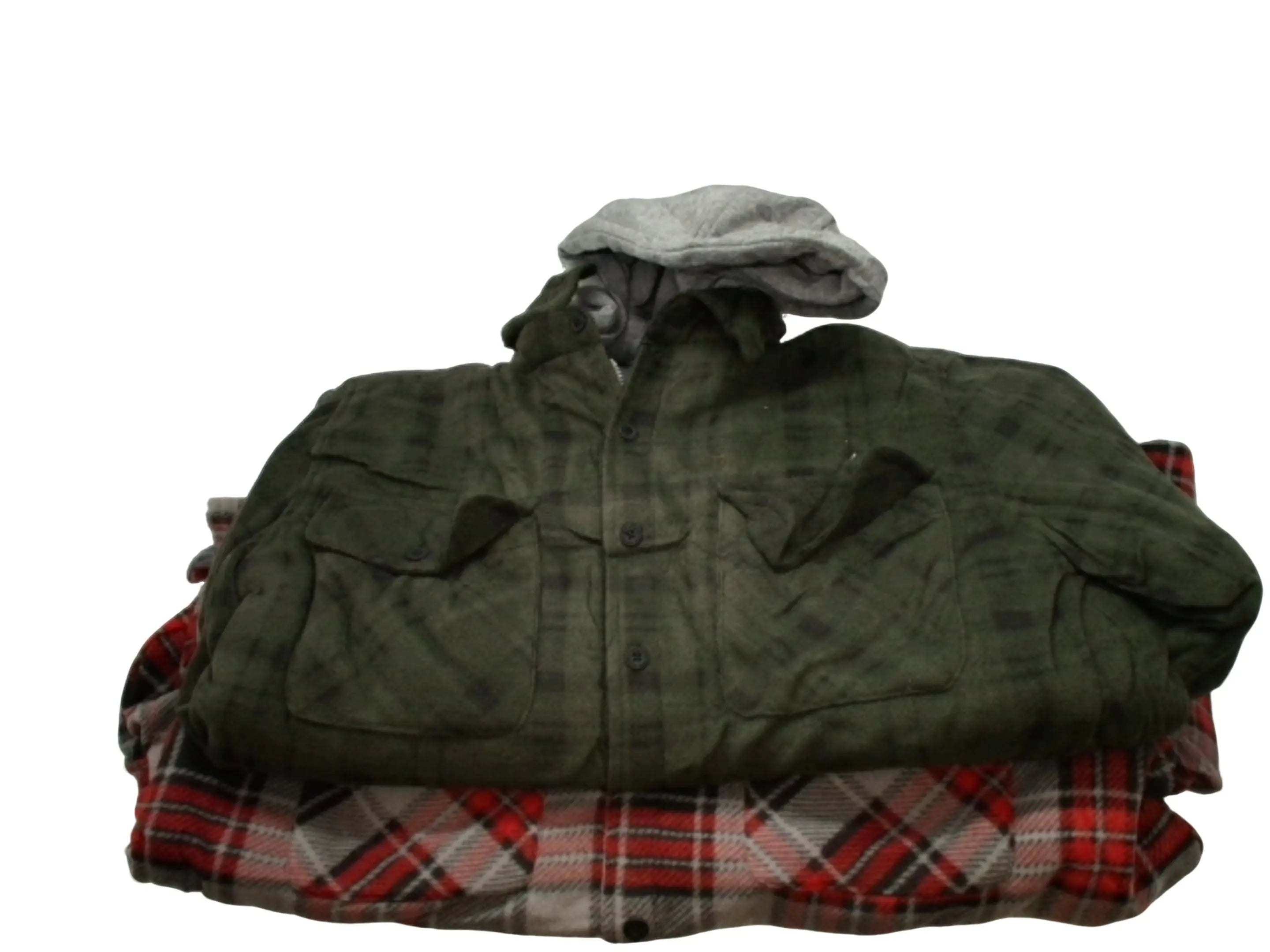 Men's Polar Fleece Jacket w/Hood Red Or Green Smith & Eagle KWDC