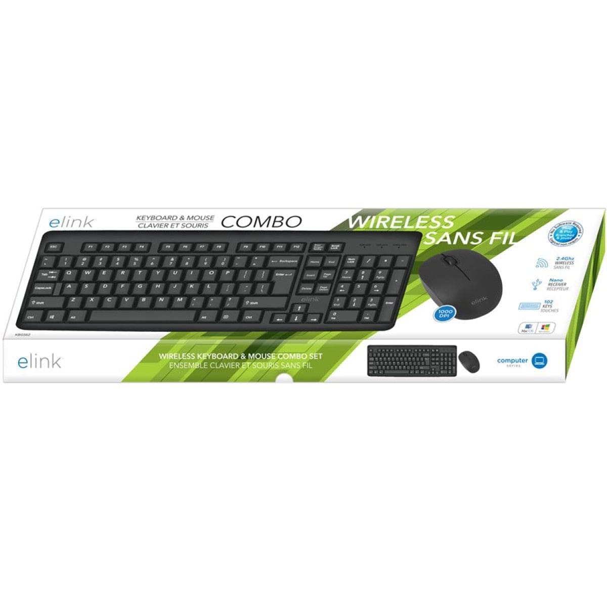 Keyboard & Mouse Wireless Combo 2.4GHz - Brantford Surplus